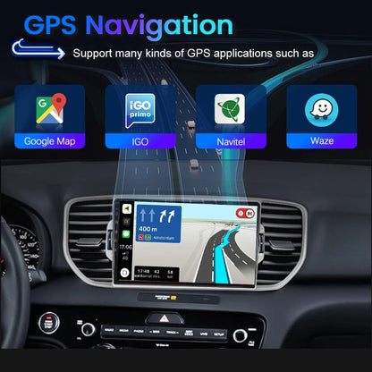 Car DVD player with radio and Android stereo system for 2015 Kia Sportage KX5, 9-inch screen with dashboard cables, frame,