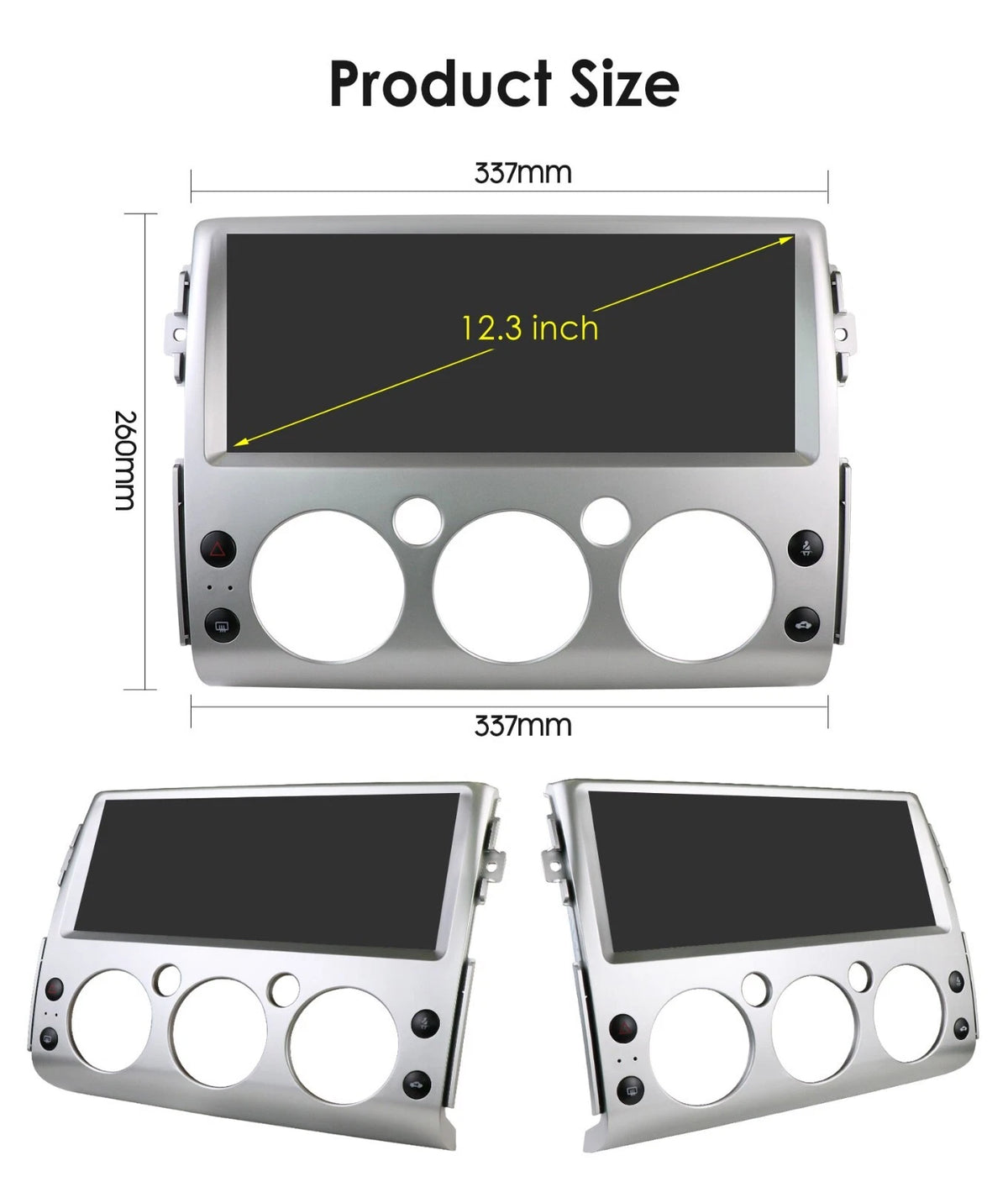 Android 12.3 Screen 4 GB RAM AND 32 GB STORAGE Car Stereo Radio Plug Play for Toyota FJ CRUISER GPS Carplay