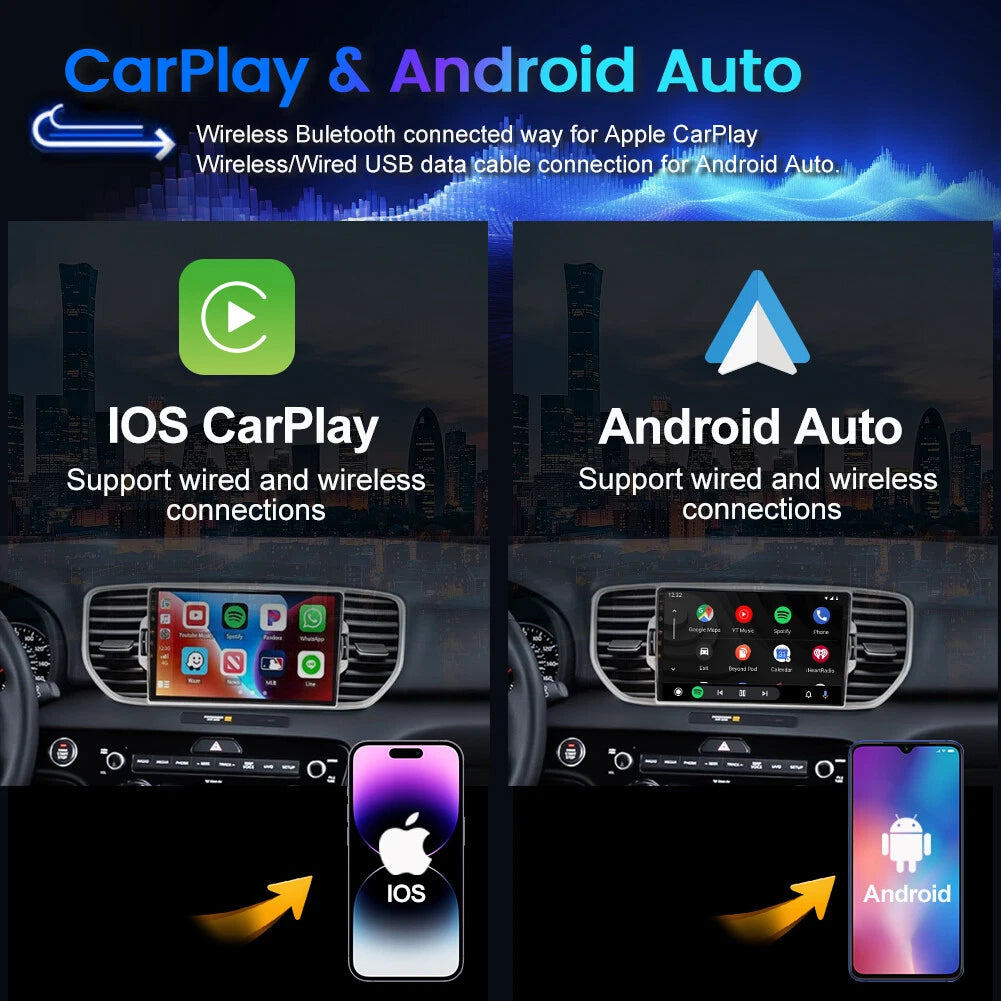 Car DVD player with radio and Android stereo system for 2015 Kia Sportage KX5, 9-inch screen with dashboard cables, frame,
