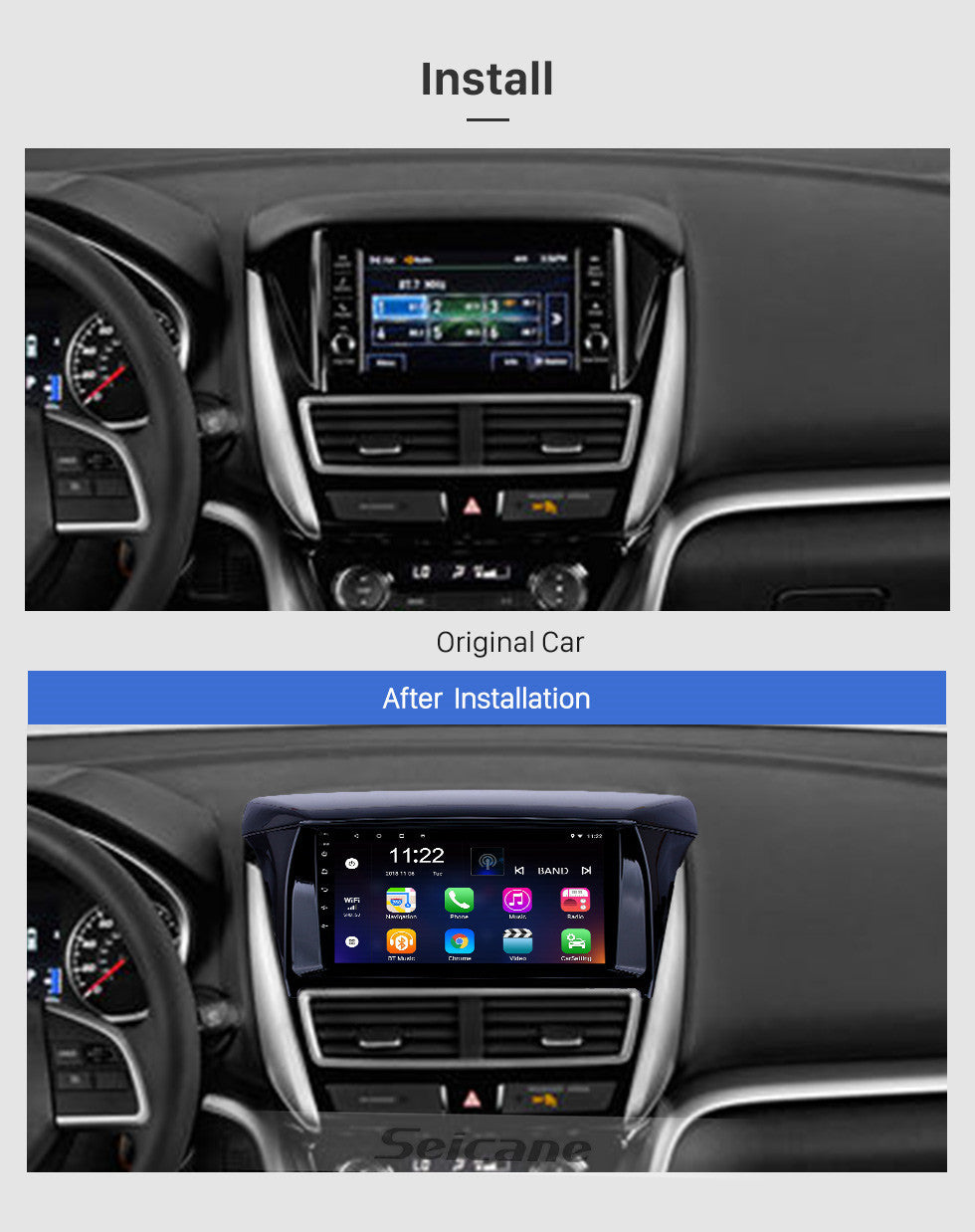 9 Inch Touch Screen Car Radio For Mitsubishi Eclipse 2018- Multimedia Video Player GPS Navigation Wireless Carplay Headunit